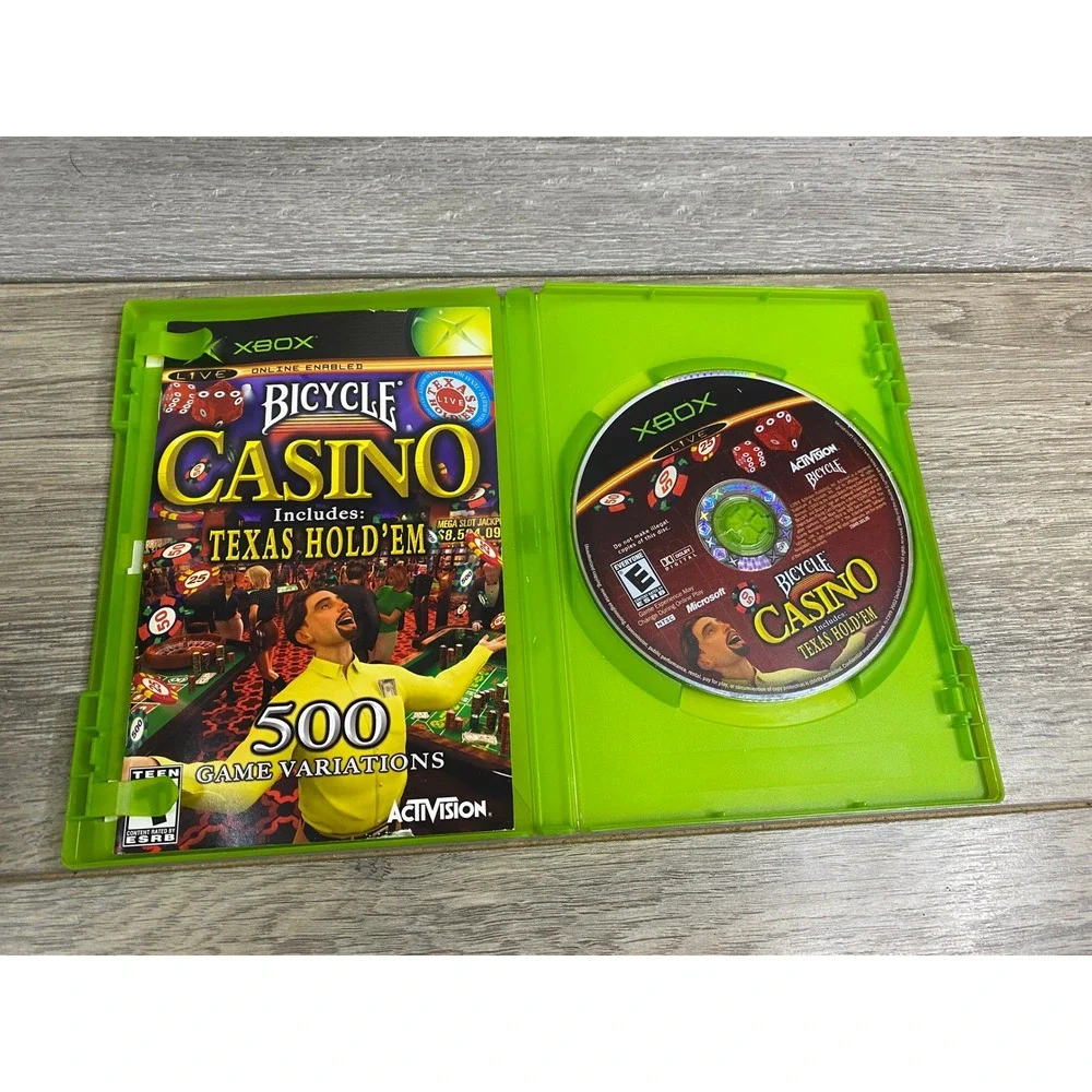 Bicycle‎ Casino Original Xbox OG Game Texas Holdem Blackjack 500 Variations CIB